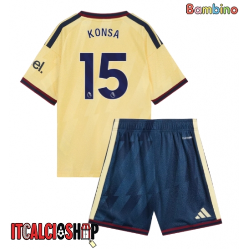 Arsenal Ezri Konsa #15 Terza Maglia Bambino 2026-27 Manica Corta (+ Pantaloni corti)